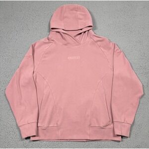 Alphalete Hoodie Mens Large Pink Fleece Pullover Side Pockets Chest Logo